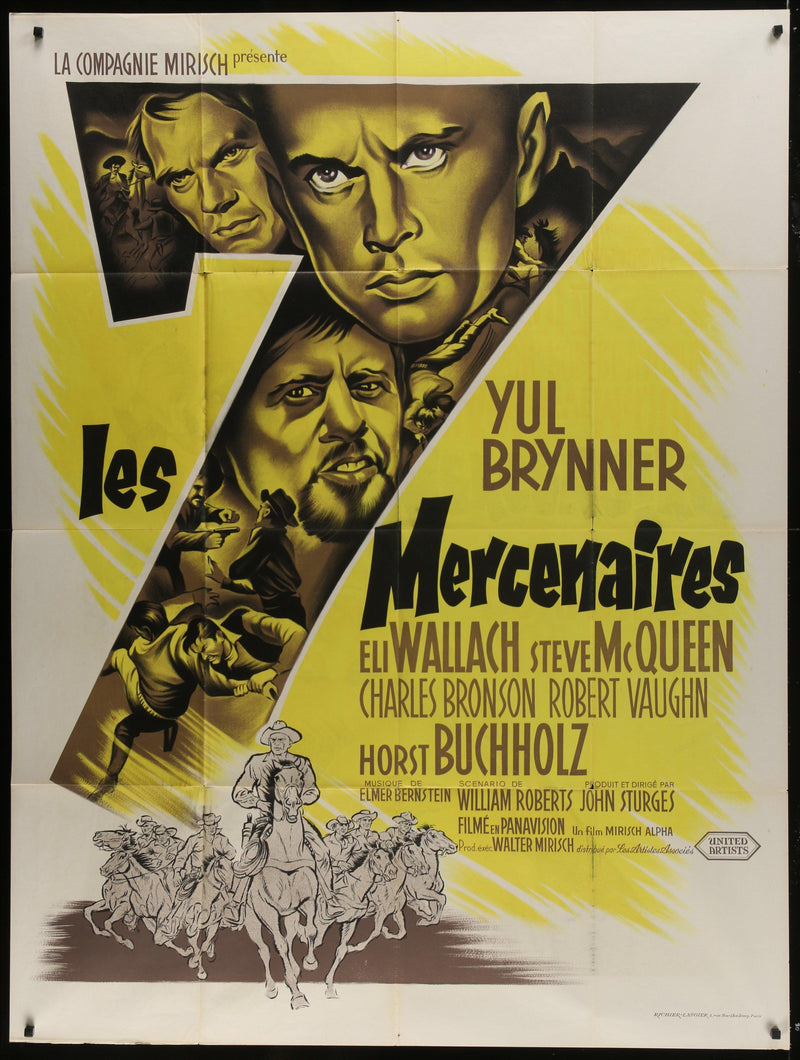 The Magnificent Seven French 1 panel (47x63) Original Vintage Movie Poster