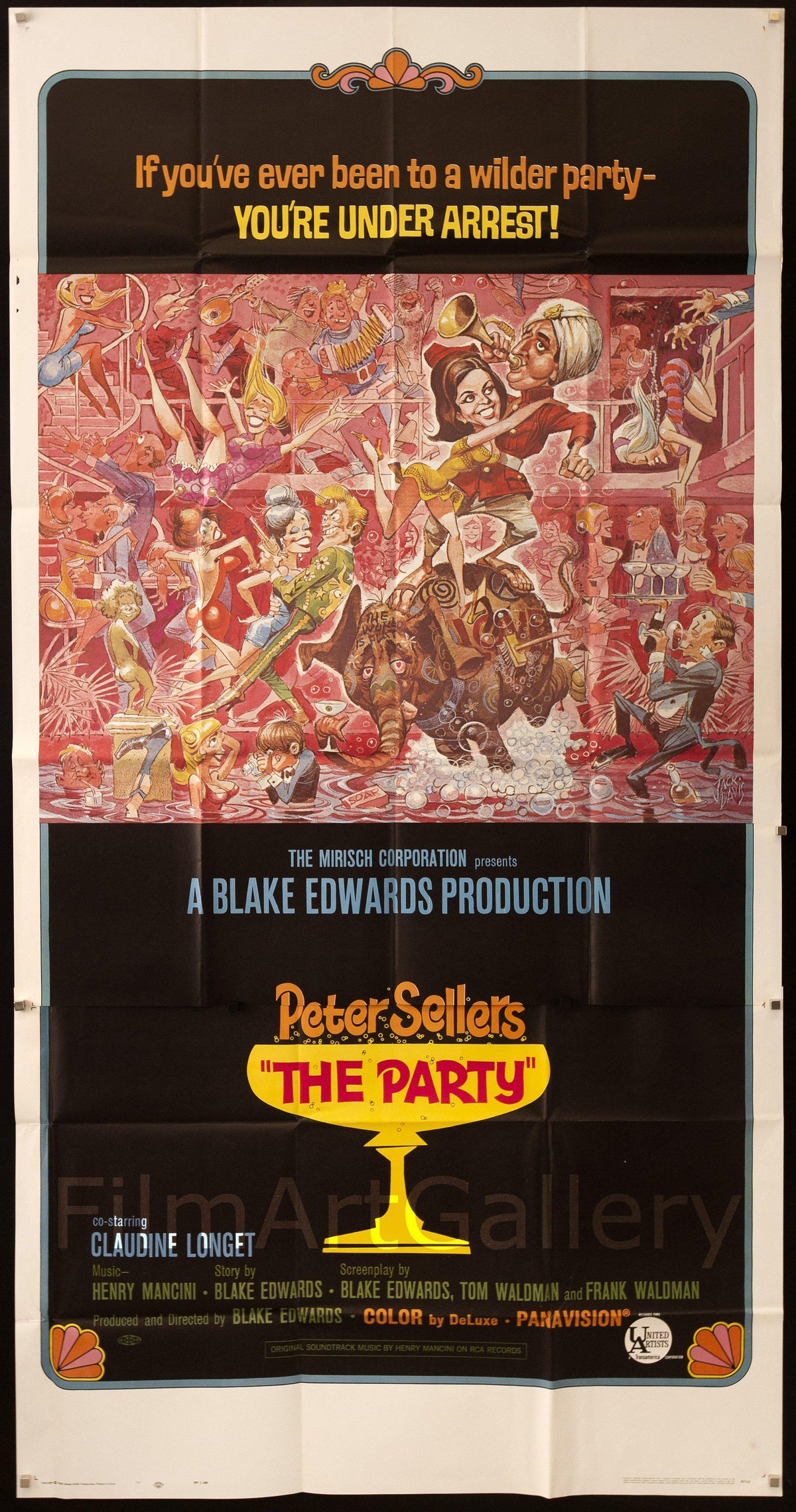 The Party 3 Sheet (41x81) Original Vintage Movie Poster