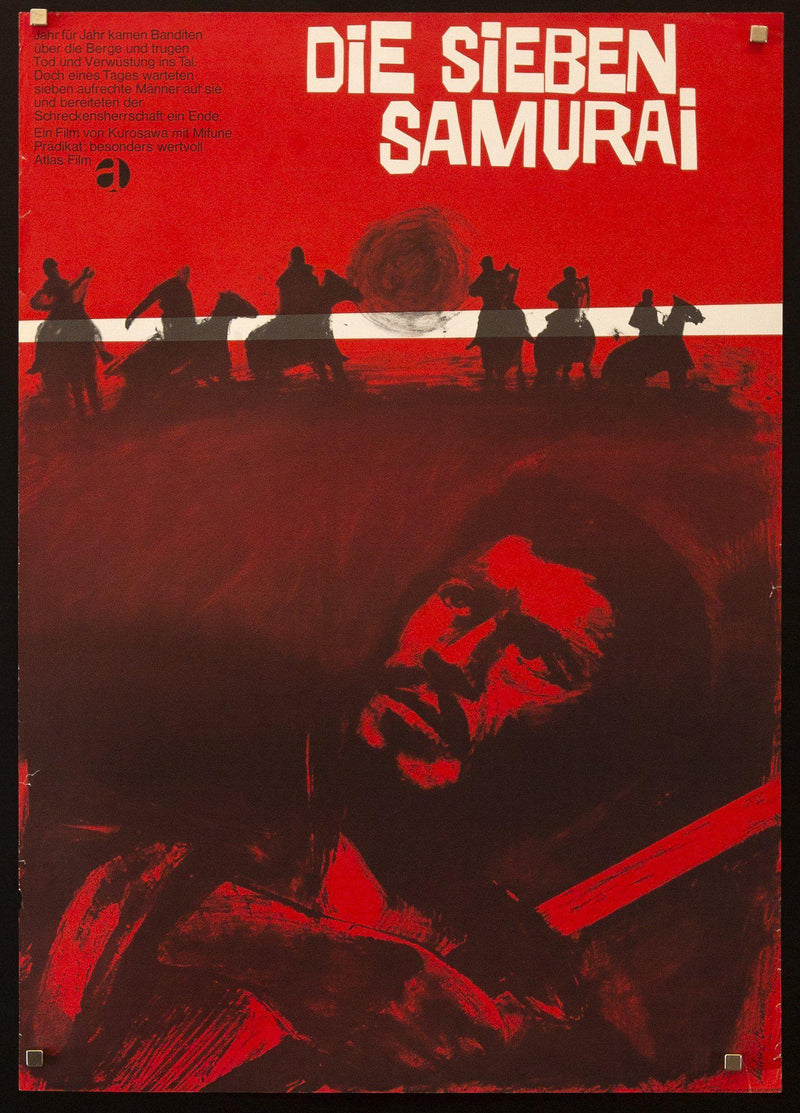 The Seven Samurai German A1 (23x33) Original Vintage Movie Poster