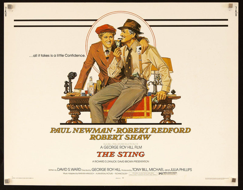 The Sting Half sheet (22x28) Original Vintage Movie Poster