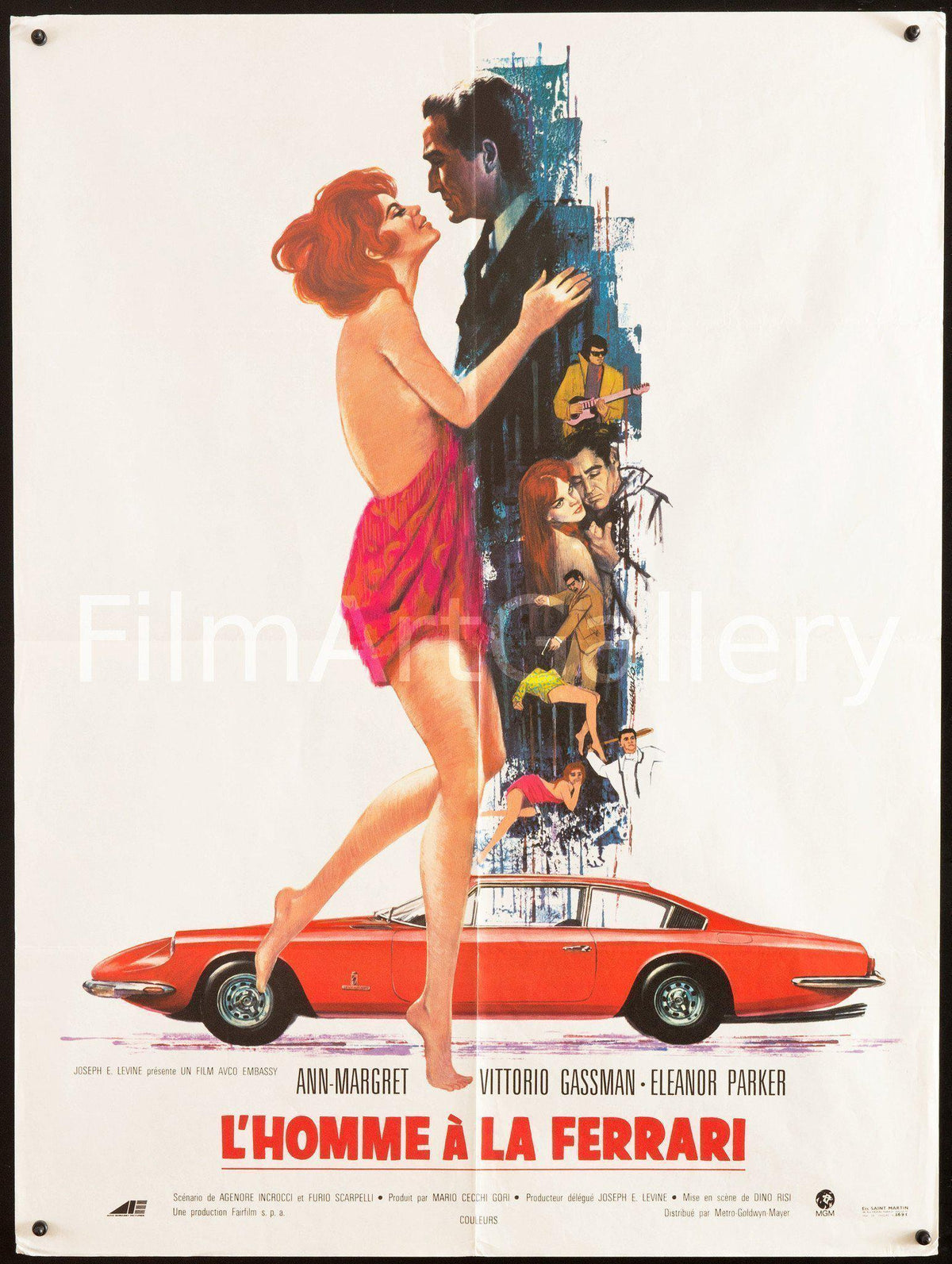 The Tiger and the Pussycat (L&#39;Homme A La Ferrari) French small (23x32) Original Vintage Movie Poster