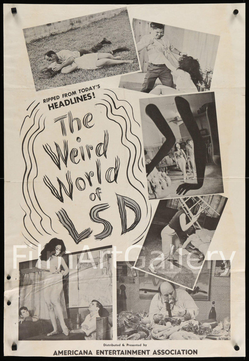 The Weird World of LSD 1967 Original Vintage Movie Poster