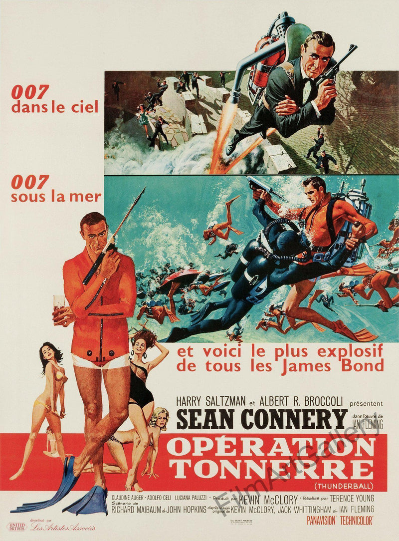 Thunderball French 1 panel (47x63) Original Vintage Movie Poster