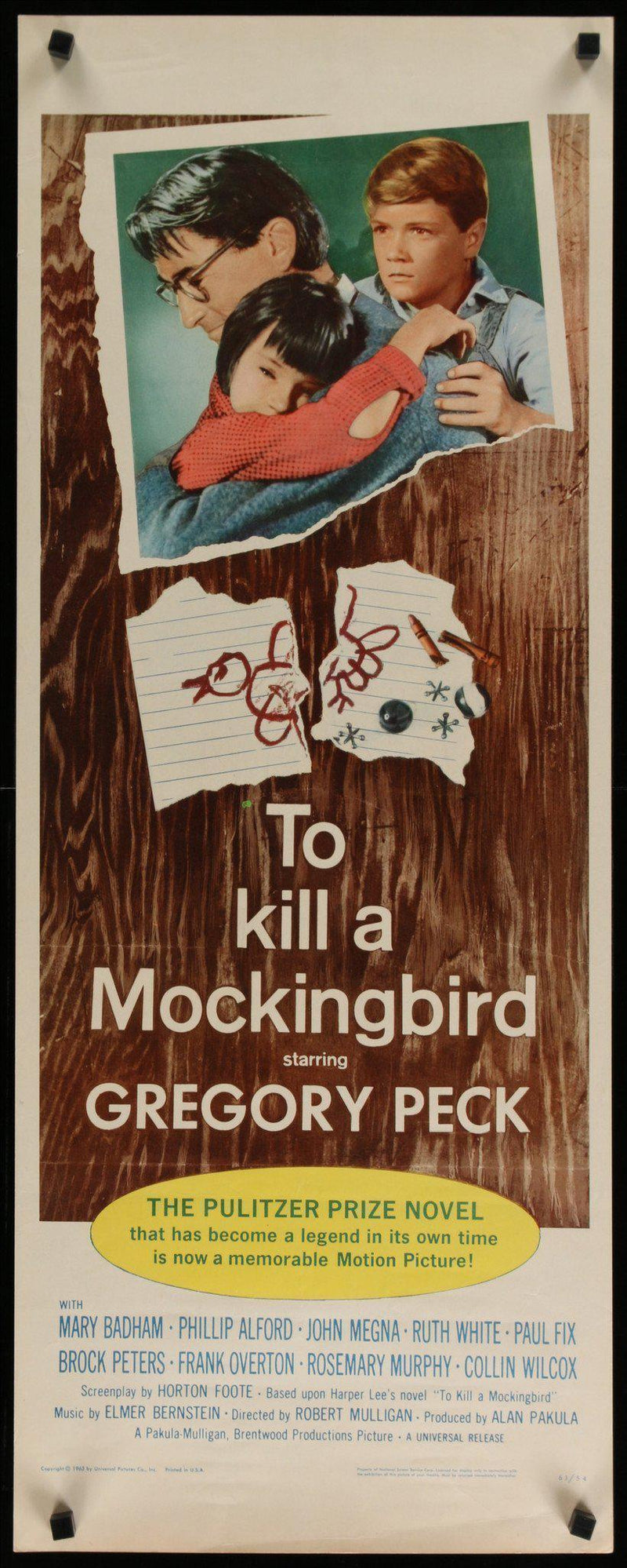 To Kill a Mockingbird Insert (14x36) Original Vintage Movie Poster