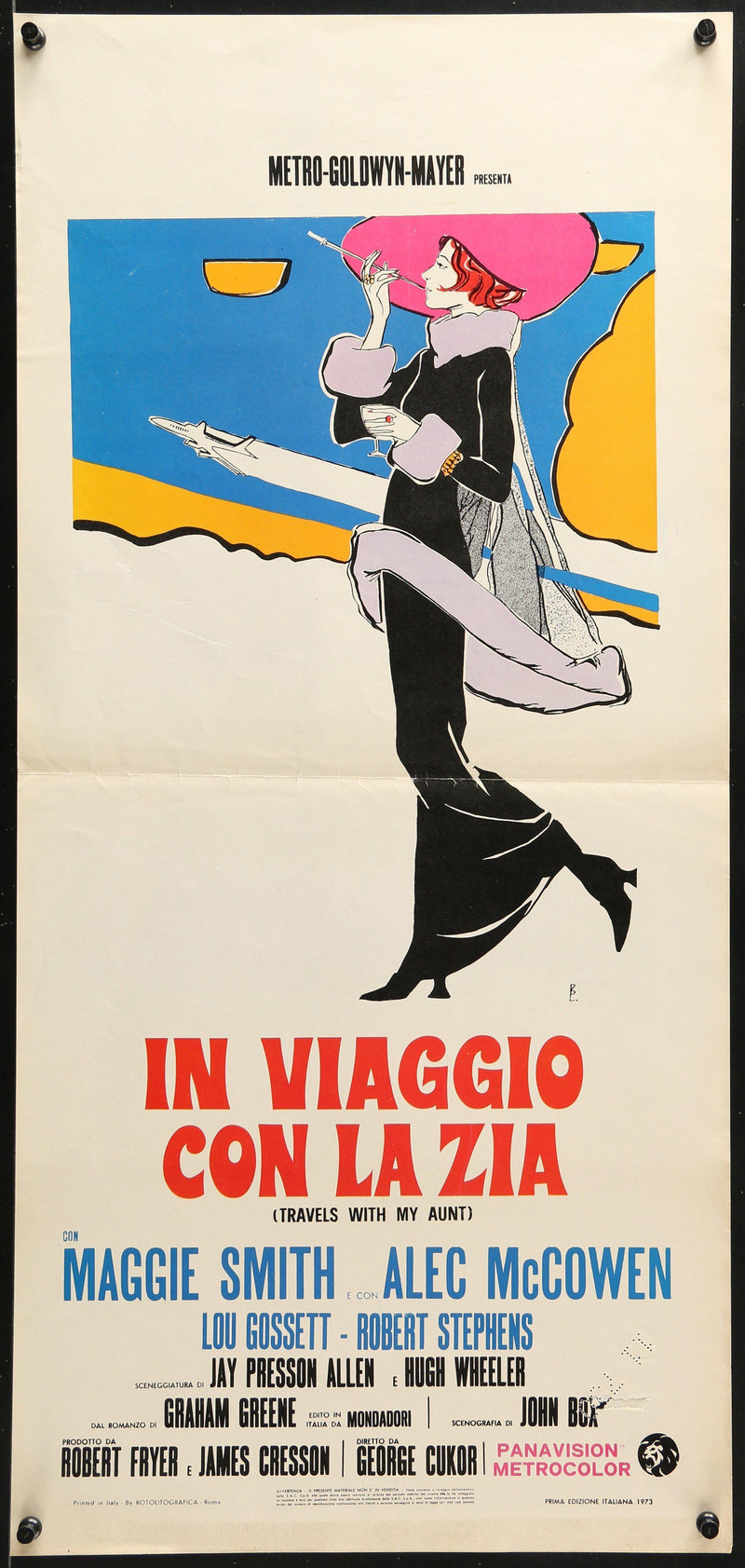 Travels with My Aunt (In Viaggio Con La Zia) Italian Locandina (13x28) Original Vintage Movie Poster