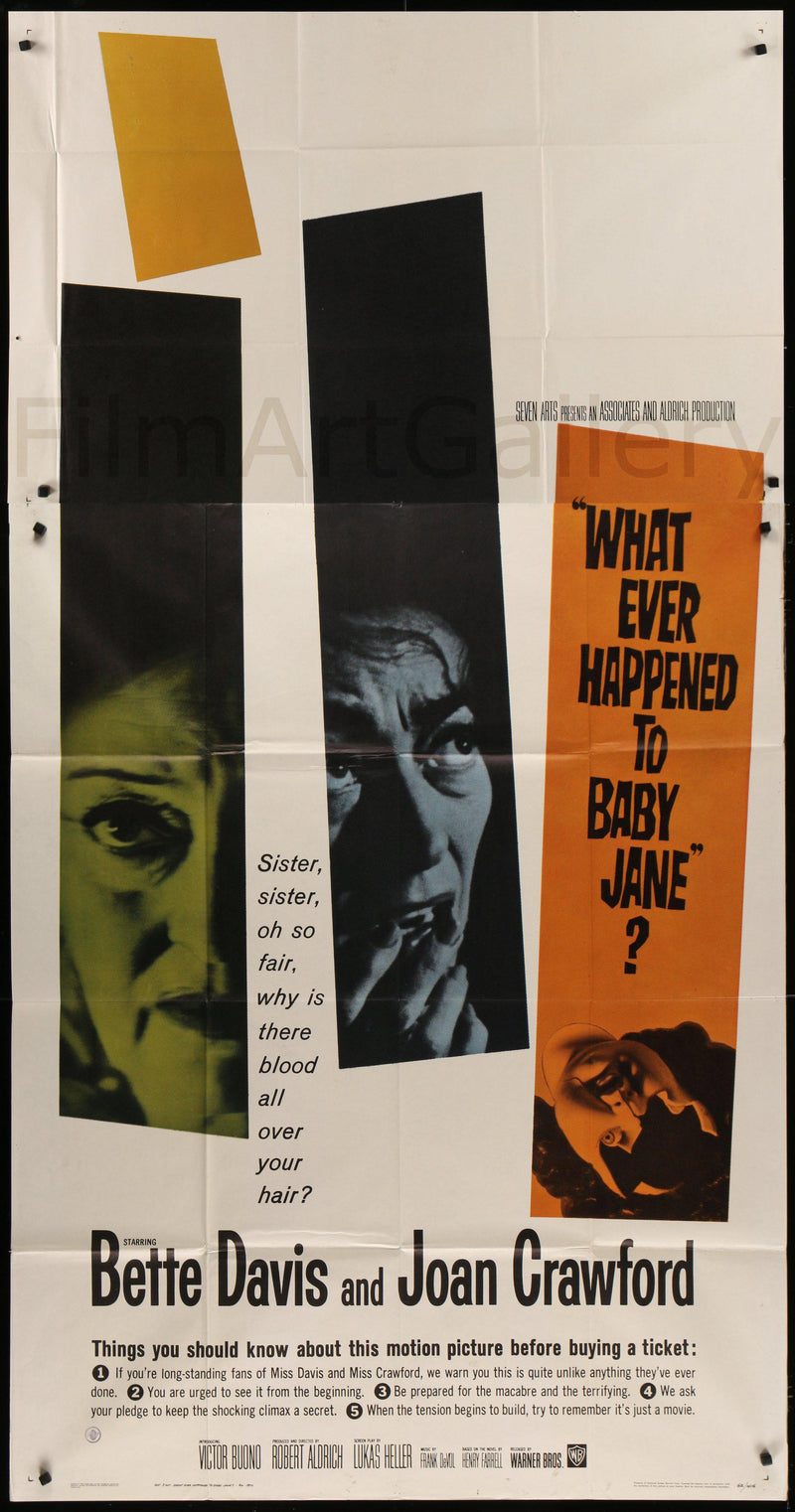 Whatever Happened To Baby Jane? 3 Sheet (41x81) Original Vintage Movie Poster