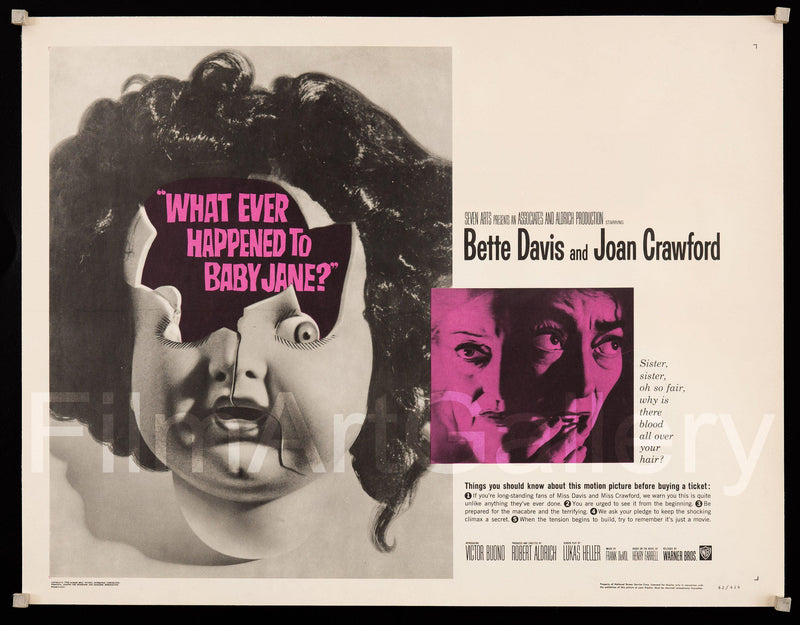 Whatever Happened to Baby Jane? Half sheet (22x28) Original Vintage Movie Poster