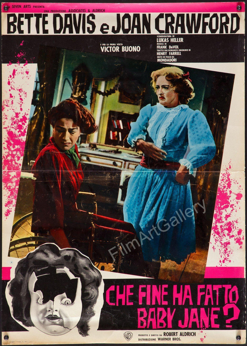 Whatever Happened to Baby Jane? Italian Photobusta (18x26) Original Vintage Movie Poster