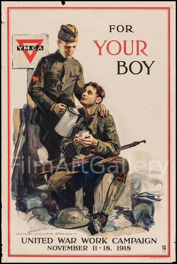 YMCA World War I Propaganda 20x30 Original Vintage Movie Poster