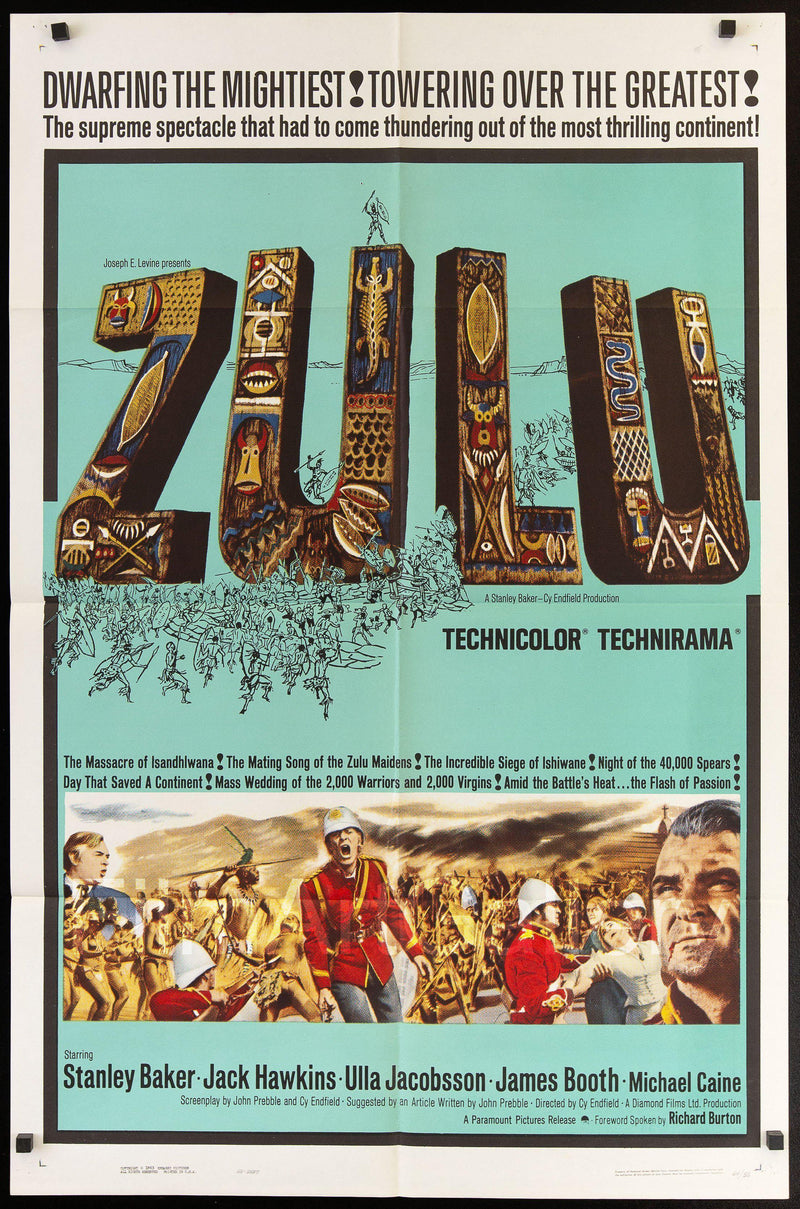 Zulu 1 Sheet (27x41) Original Vintage Movie Poster